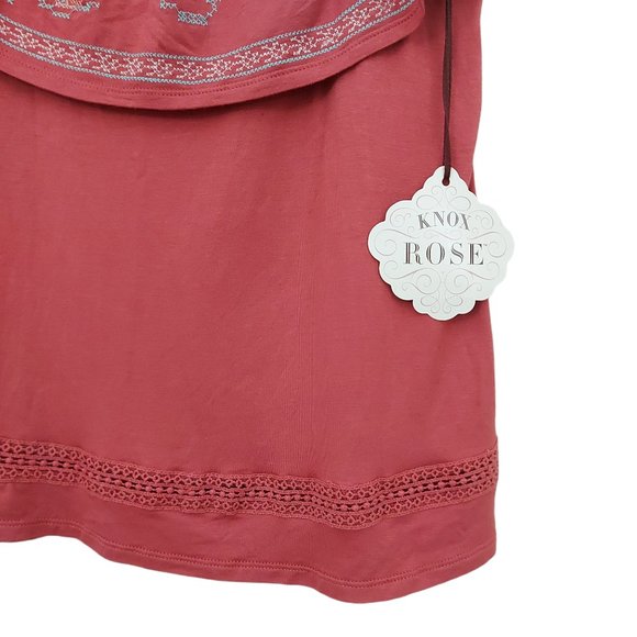 Knox Rose Top Blouse Womens Small Rust Sleeveless Embroidered Bohemian - Picture 8 of 9
